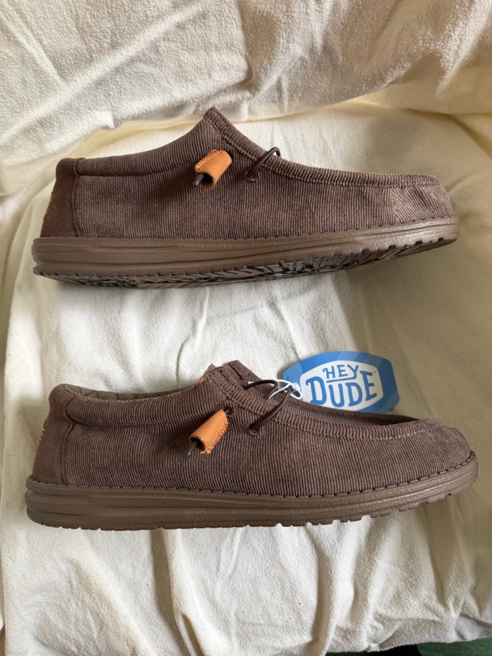 Hey Dude Men's Corduroy Brown Slip-On Loafers - Picture 8 of 9